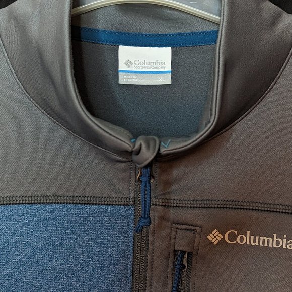 Columbia Mens Pullover Blue Grey XL - Picture 2 of 4